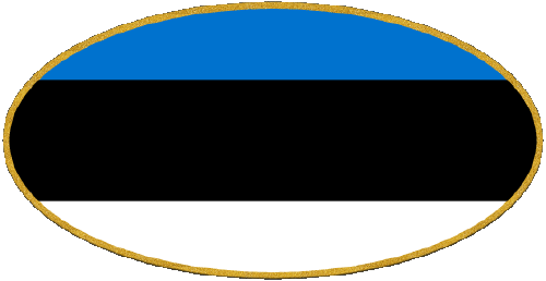 Oval Estonia Europe Flags 