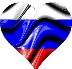 Herz Russland Europa Fahnen 