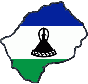 Carta Geografica Lesotho Africa Bandiere 
