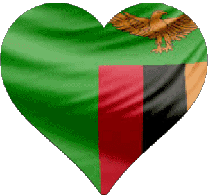Corazón Zambia África Banderas 