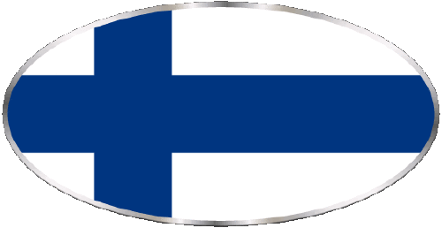 Ovale Finlande Europe Drapeaux 