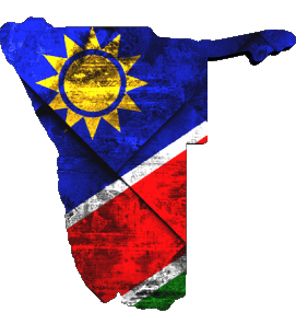 Mapa Namibia África Banderas 