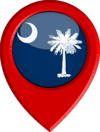 Epingle de Localisation Caroline du Sud U.S.A - Etats Amériques Drapeaux 