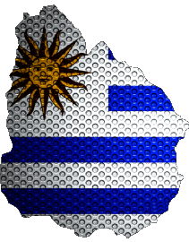 Carte Uruguay Amériques Drapeaux 