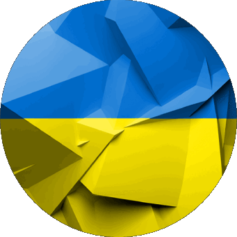 Runde Ukraine Europa Fahnen 