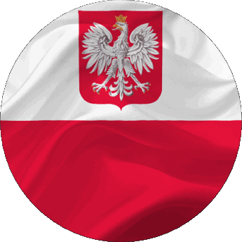 Round Poland Europe Flags 