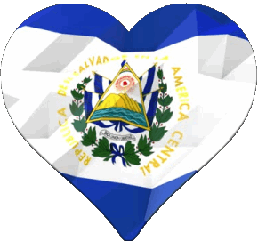 Heart Salvador America Flags 