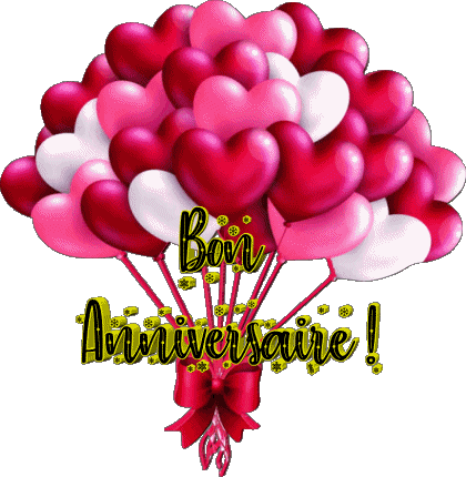 009 Ballons - Confetis Bon Anniversaire Francese Messagi 