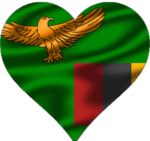 Heart Zambia Africa Flags 