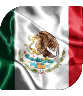 Carré Mexique Amériques Drapeaux 