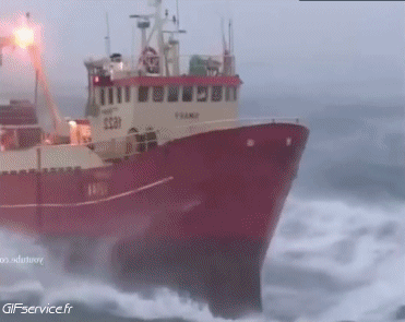Grandes olas Barcos Transporte Humor - Fun 