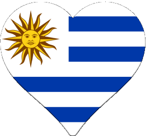 Cuore Uruguay America Bandiere 