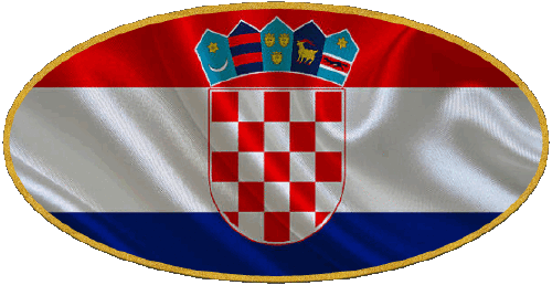 Ovale Croatie Europe Drapeaux 