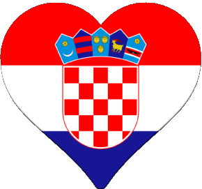 Herz Kroatien Europa Fahnen 