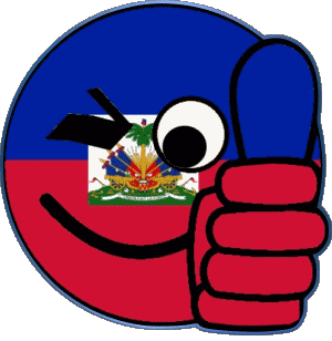 Smiley - OK Haiti America Flags 