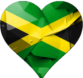 Coeur Jamaïque Amériques Drapeaux 