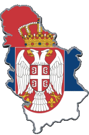 Map Serbia Europe Flags 