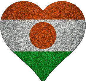 Coeur Niger Afrique Drapeaux 