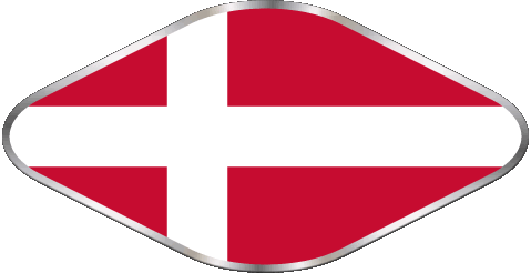 Ovale Danemark Europe Drapeaux 