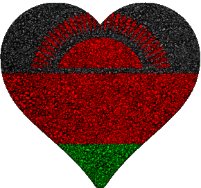 Coeur Malawi Afrique Drapeaux 