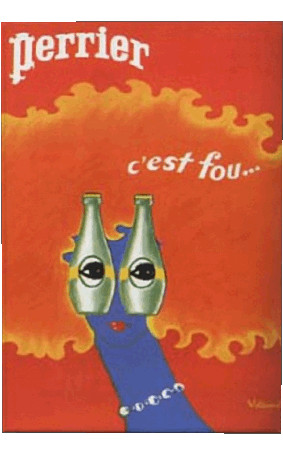 Perrier Poster retrò - Marchi Umorismo -  Fun 
