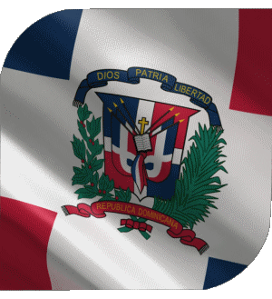 Carré République Dominicaine Amériques Drapeaux 