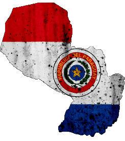 Carta Geografica Paraguay America Bandiere 