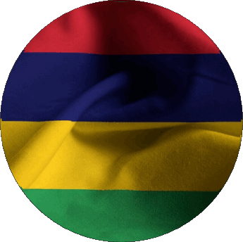 Round Mauritius Africa Flags 
