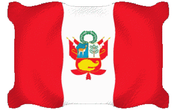Waving Peru America Flags 