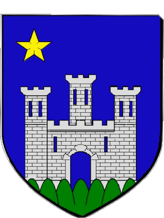 Blason-Blason GOURDON 46 Départements - Villes France Drapeaux 