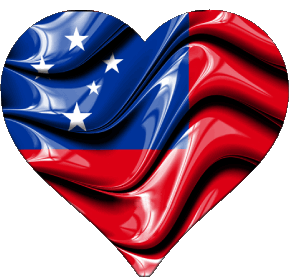 Cuore Samoa Oceania Bandiere 