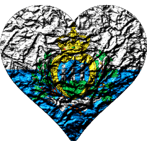 Corazón San Marino Europa Banderas 
