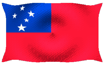 Waving Samoa Oceania Flags 