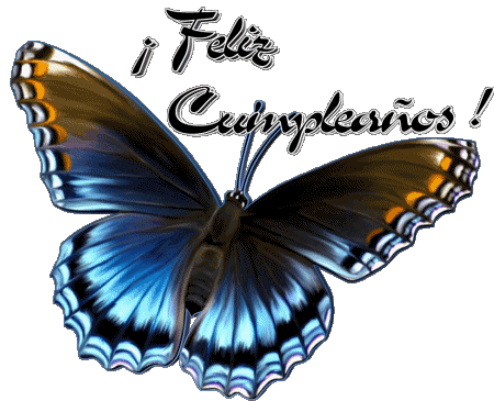 006 Fondo transparente Mariposas Feliz Cumpleaños Español Mensajes 