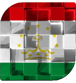 Quadrato Tajikistan Asia Bandiere 