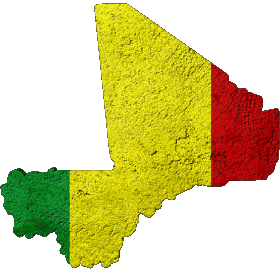 Map Mali Africa Flags 