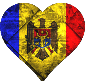 Cuore Moldova Europa Bandiere 