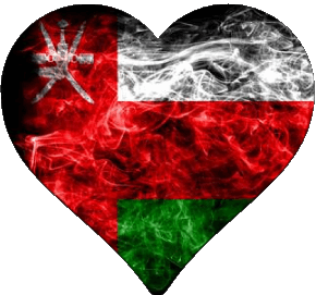 Coeur Oman Asie Drapeaux 