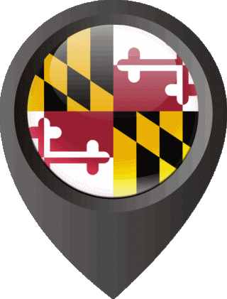 Location Pin Maryland U.S.A - States America Flags 