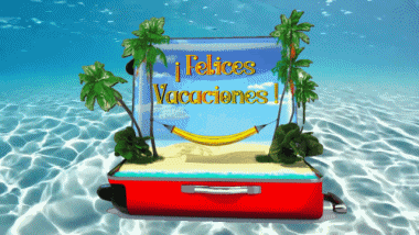 002 Fondo animado Felices Vacaciones Español Mensajes 