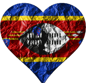Coeur Eswatini Afrique Drapeaux 