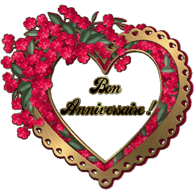 004 Coeur Bon Anniversaire Francese Messagi 