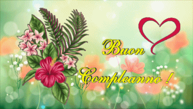 001 Animierter Hintergrund Floreale Buon Compleanno Italienisch Nachrichten 
