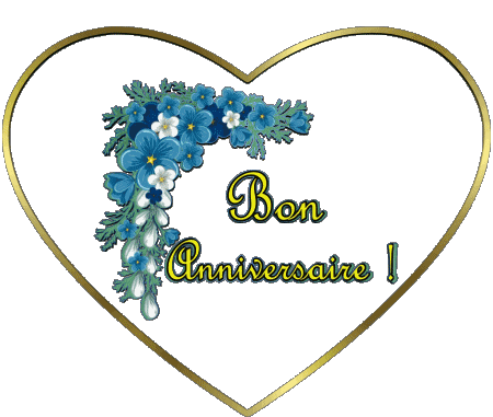002 Sfondo trasparente Floral Bon Anniversaire Francese Messagi 