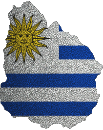 Map Uruguay America Flags 