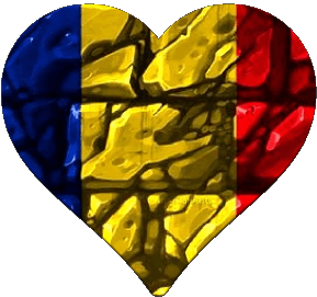 Heart Romania Europe Flags 