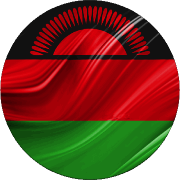 Round Malawi Africa Flags 