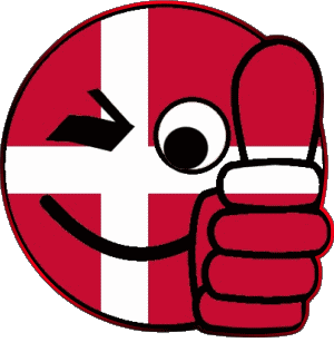 Smiley-01 Danemark Europe Drapeaux 