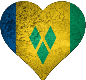 Coeur St. Vincent und die Grenadinen Amerika Fahnen 