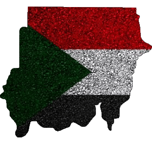 Karte Sudan Afrika Fahnen 
